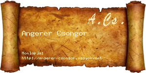 Angerer Csongor névjegykártya